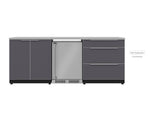 NewAge Outdoor Kitchens Aluminum 3-Piece Cabinet Set with 3-Drawer, 2-Door Cabinet and Fridge-67577-Garage Giant 