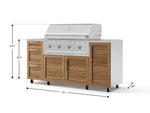 NewAge Outdoor Kitchens Outdoor Grill Island Stainless-Steel Louvered Doors 6-Piece Cabinet Set with Casters 1 Door, 3 Drawer, Grill Cabinet, Performance Grill, Countertops-74922-Garage Giant 