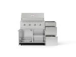 NewAge Outdoor Kitchens Outdoor Grill Island Stainless-Steel 3-Piece Cabinet Set with 3-Drawer, Grill Cabinet and Performance Grill - (Natural Gas) 