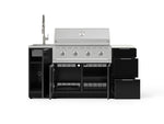 NewAge Outdoor Kitchens Outdoor Grill Island Aluminum 5-Piece Cabinet Set with Sink, 3 Drawer, Grill Cabinet, Performance Grill and Stainless Steel Countertop - (Liquid Propane) 