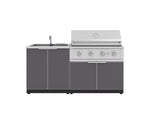 NewAge Outdoor Kitchens Aluminum 3-Piece Cabinet Set with Sink, Grill Cabinet and Performance Grill-67373-Garage Giant 