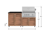 NewAge Outdoor Kitchens Stainless Steel 4-Piece Cabinet Set with Caster and 2 Door, Grill Cabinet, Platinum Grill, Countertop-72471-Garage Giant 