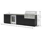 NewAge Outdoor Kitchens Stainless Steel 6-Piece Cabinet Set with Sink, Bar, Grill Cabinet, Performance Grill, Countertop and Glass Door Fridge-73819-Garage Giant 