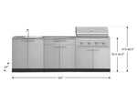 NewAge Outdoor Kitchens Stainless Steel 5-Piece Cabinet Set with Bar, Sink, Grill Cabinet, Performance Grill, and Countertop-71097-Garage Giant 