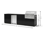 NewAge Outdoor Kitchens Aluminum 7-Piece Cabinet Set with 3-Drawer, Bar, Grill Cabinet, Performance Grill, Countertops and Stainless Steel Door Fridge-73566-Garage Giant 