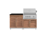NewAge Outdoor Kitchens Stainless-Steel 4-Piece Cabinet Set with Bar, Grill Cabinet, Platinum Grill, and Countertop-71715-Garage Giant 