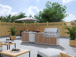 NewAge Outdoor Kitchens Stainless Steel 6-Piece Cabinet Set with Sink, Bar, Grill Cabinet, Platinum Grill, Countertop and Fridge-66378-Garage Giant 