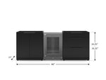 NewAge Outdoor Kitchens Stainless Steel 3-Piece Cabinet Set with 3-Drawer, 2-Door Cabinet and Glass Door Fridge-71531-Garage Giant 