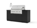 NewAge Outdoor Kitchens Outdoor Grill Island Stainless-Steel 5-Piece Cabinet Set with Sink, 1 Door, Grill Cabinet, Platinum Grill and Stainless Steel Countertop - (Natural Gas) | Garage Giant 