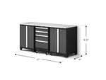 NewAge Garage Cabinets Bold XL Series 4PC Garage Cabinetry Set, 20-24 Gauge Steel, Fully Welded, 72" W x 18" D x 35.75" H-64581-Garage Giant 