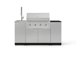 NewAge Outdoor Kitchens Outdoor Grill Island Stainless-Steel 5-Piece Cabinet Set with Sink, 1 Door, Grill Cabinet, Performance Grill and Stainless Steel Countertop - (Natural Gas) 