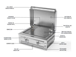 NewAge Outdoor Kitchens Aluminum 5-Piece Cabinet Set with 3 Drawer, Bar, Grill Cabinet, Platinum Griddle and Countertop-74951-Garage Giant 