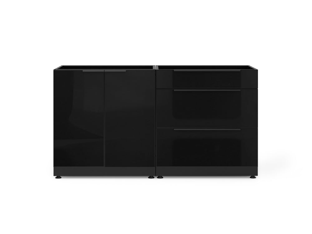 NewAge Outdoor Kitchens Aluminum 2-Piece Cabinet Set with 3-Drawer and 2-Door Cabinet-67691-Garage Giant