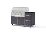 NewAge Outdoor Kitchens Outdoor Grill Island Aluminum 4-Piece Cabinet Set with Casters and 3-Drawer, Grill Cabinet, Performance Grill and Dekton in Sirius Countertop - (Liquid Propane) | Garage Giant 