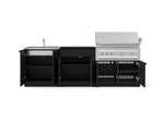 NewAge Outdoor Kitchens Stainless-Steel 5-Piece Cabinet Set with Bar, Sink, Grill Cabinet, Platinum Grill, and Countertop-73392-Garage Giant 