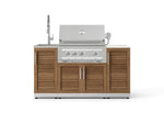 NewAge Outdoor Kitchens Outdoor Grill Island Stainless-Steel 5-Piece Cabinet Set with Sink, 1 Door, Grill Cabinet, Platinum Grill and Stainless Steel Countertop - (Liquid Propane) 