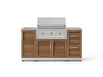NewAge Outdoor Kitchens Outdoor Grill Island Stainless-Steel Louvered Doors 5-Piece Cabinet Set with Sink, 3 Drawer, Grill Cabinet, Performance Grill and Stainless Steel Countertop-74770-Garage Giant 