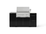 NewAge Outdoor Kitchens Outdoor Grill Island Aluminum 5-Piece Cabinet Set with Sink, 3 Drawer, Grill Cabinet, Platinum Grill and Stainless Steel Countertop - (Natural Gas) 