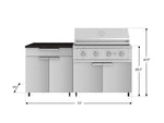 NewAge Outdoor Kitchens Stainless Steel 4-Piece Cabinet Set with Caster and Bar, Grill Cabinet, Platinum Grill, and Countertop-72248-Garage Giant 