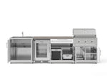 NewAge Outdoor Kitchens Stainless Steel 6-Piece Cabinet Set with Sink, Bar, Grill Cabinet, Performance Grill, Countertop and Glass Door Fridge-73842-Garage Giant 