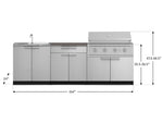 NewAge Outdoor Kitchens Stainless-Steel 5-Piece Cabinet Set with Sink, 2-Door with Drawer, Grill Cabinet, Performance Grill, and Countertop-71588-Garage Giant 