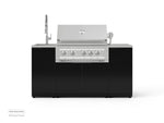 NewAge Outdoor Kitchens Outdoor Grill Island Aluminum 5-Piece Cabinet Set with Sink, 1 Door, Grill Cabinet, Platinum Grill and Stainless Steel Countertop 