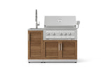 NewAge Outdoor Kitchens Outdoor Grill Island Stainless-Steel Louvered Doors 3-Piece Cabinet Set with Sink, Grill Cabinet and Platinum Grill-75289-Garage Giant 