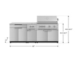 NewAge Outdoor Kitchens Stainless Steel 6-Piece Cabinet Set with Platinum Grill, Dual Side Burner, Bar and Grill Cabinet and Stainless Steel Countertop.-71553-Garage Giant 