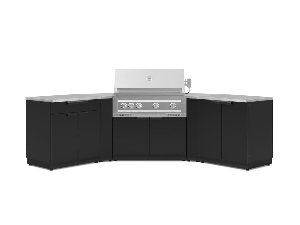 NewAge Outdoor Kitchens Stainless-Steel 7-Piece Cabinet Set with 2 Door, Bar, Corner, Grill Cabinet, Platinum Grill, and Countertops | 67653
