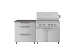 NewAge Outdoor Kitchens Stainless Steel 4-Piece Cabinet set with Casters and 3 Drawer, Grill Cabinet, Platinum Grill, Countertop-72181-Garage Giant 