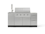 NewAge Outdoor Kitchens Outdoor Grill Island Stainless-Steel 5-Piece Cabinet Set with Sink, 3 Drawer, Grill Cabinet, Performance Grill and Stainless Steel Countertop - (Liquid Propane) 
