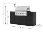 NewAge Outdoor Kitchens Outdoor Grill Island Stainless-Steel 5-Piece Cabinet Set with Sink, 3 Drawer, Grill Cabinet, Platinum Grill and Stainless Steel Countertop - (Liquid Propane) 