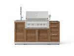 NewAge Outdoor Kitchens Outdoor Grill Island Stainless-Steel Louvered 5-Piece Cabinet Set with Sink, 3 Drawer, Grill Cabinet, Platinum Grill and Stainless Steel Countertop - (Liquid Propane) 