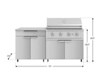 NewAge Outdoor Kitchens Stainless Steel 4-Piece Cabinet Set with Caster and Bar, Grill Cabinet, Platinum Grill, and Countertop-72419-Garage Giant 