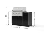 NewAge Outdoor Kitchens Outdoor Grill Island Aluminum 4-Piece Cabinet Set with 3-Drawer, Grill Cabinet, Performance Grill and Countertop - (Liquid Propane) 