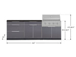 NewAge Outdoor Kitchens Aluminum 5-Piece Cabinet Set With 3 Drawer, Bar, Grill Cabinet, Performance Grill and Countertop-71160-Garage Giant 
