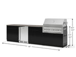 NewAge Outdoor Kitchens Aluminum 7-Piece Cabinet Set with 3-Drawer, Bar, Grill Cabinet, Platinum Grill, Countertops and Stainless Steel Door Fridge-73646-Garage Giant 