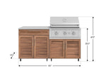 NewAge Outdoor Kitchens Stainless Steel 4-Piece Cabinet Set with Caster and Bar, Grill Cabinet, Platinum Grill, and Countertop-72429-Garage Giant 