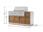 NewAge Outdoor Kitchens Outdoor Grill Island Stainless-Steel Louvered Doors 5-Piece Cabinet Set with 1-Door, Grill Cabinet, Side Burner and Performance Grill - (Liquid Propane) 