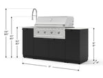 NewAge Outdoor Kitchens Outdoor Grill Island Stainless-Steel 5-Piece Cabinet Set with Sink, 1 Door, Grill Cabinet, Performance Grill and Stainless Steel Countertop - (Natural Gas) 