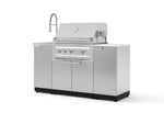 NewAge Outdoor Kitchens Outdoor Grill Island Stainless-Steel 5-Piece Cabinet Set with Sink, 1 Door, Grill Cabinet, Platinum Grill and Stainless Steel Countertop - (Liquid Propane) | Garage Giant 