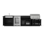 NewAge Outdoor Kitchens Stainless Steel 6-Piece Cabinet Set with Sink, Bar, Grill Cabinet, Platinum Griddle, Countertop and Glass Door Fridge-75125-Garage Giant 