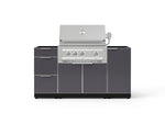 NewAge Outdoor Kitchens Outdoor Grill Island Aluminum 5-Piece Cabinet Set with 1 Door, 3 Drawer, Grill Cabinet and Platinum Grill - (Liquid Propane) 