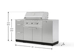 NewAge Outdoor Kitchens Outdoor Grill Island Stainless-Steel 6-Piece Cabinet Set with 1 Door, 3 Drawer, Grill Cabinet, Performance Grill and Countertops 