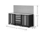 NewAge Garage Cabinets Bold XL Series 4PC Garage Cabinetry Set, 20-24 Gauge Steel, Fully Welded, 72" W x 18" D x 58.5" H-64587-Garage Giant 