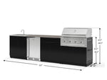 NewAge Outdoor Kitchens Aluminum 6-Piece Cabinet Set with Sink, Bar, Grill Cabinet, Performance Grill, Countertop and Stainless Steel Door Fridge-73783-Garage Giant 