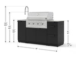 NewAge Outdoor Kitchens Outdoor Grill Island Stainless-Steel 5-Piece Cabinet Set with Sink, 3 Drawer, Grill Cabinet, Performance Grill and Stainless Steel Countertop - (Natural Gas) 