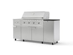 NewAge Outdoor Kitchens Outdoor Grill Island Stainless-Steel 6-Piece Cabinet Set with Casters and 1-Door, Grill Cabinet, Performance Grill, Side Burner and Dekton in Sirius Countertop - (Liquid Propane) | Garage Giant 
