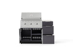 NewAge Outdoor Kitchens Outdoor Grill Island Aluminum 4-Piece Cabinet Set with 3-Drawer, Grill Cabinet, Performance Grill and Countertop - (Liquid Propane) 