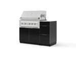 NewAge Outdoor Kitchens Outdoor Grill Island Aluminum 4-Piece Cabinet Set with 3-Drawer, Grill Cabinet, Platinum Grill and Dekton in Aeris Countertop - (Natural Gas) | Garage Giant 